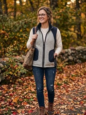 Laundromat Marled Grey/Black Wool Knit Zip-Up Sweater Vest Handmade In Nepal S